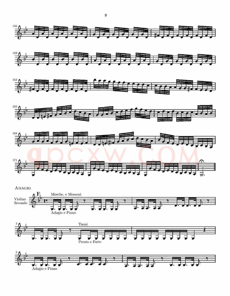 维瓦尔第“四季套曲”之夏（第二小提琴谱）