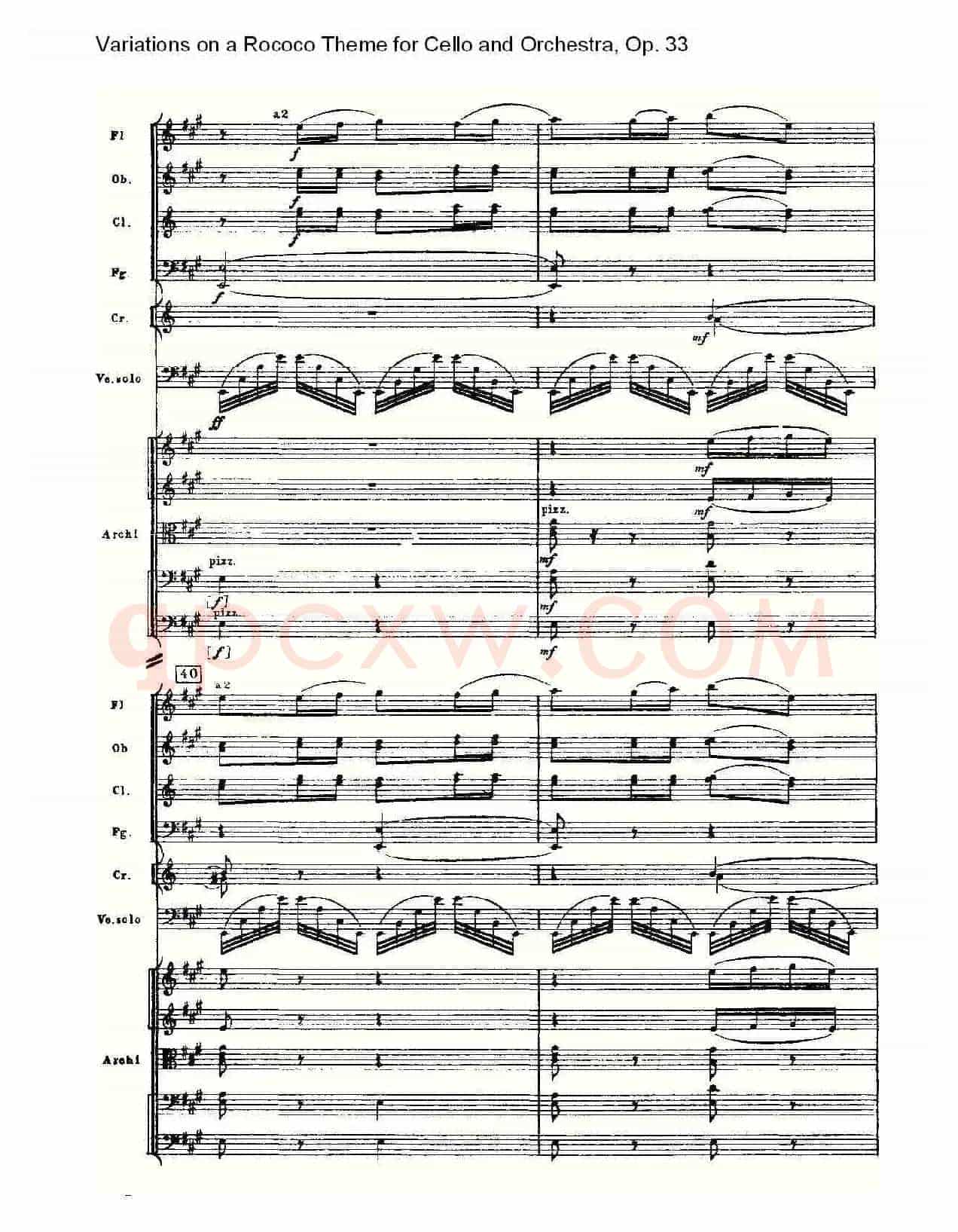 大提琴与管弦乐洛可可主题a小调变奏曲, Op.33(二)