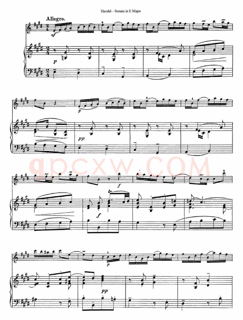 Violin Sonata No.6 in E major（小提琴+钢琴伴奏）