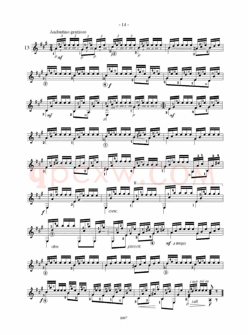 卡尔卡席25首练习曲之11——15