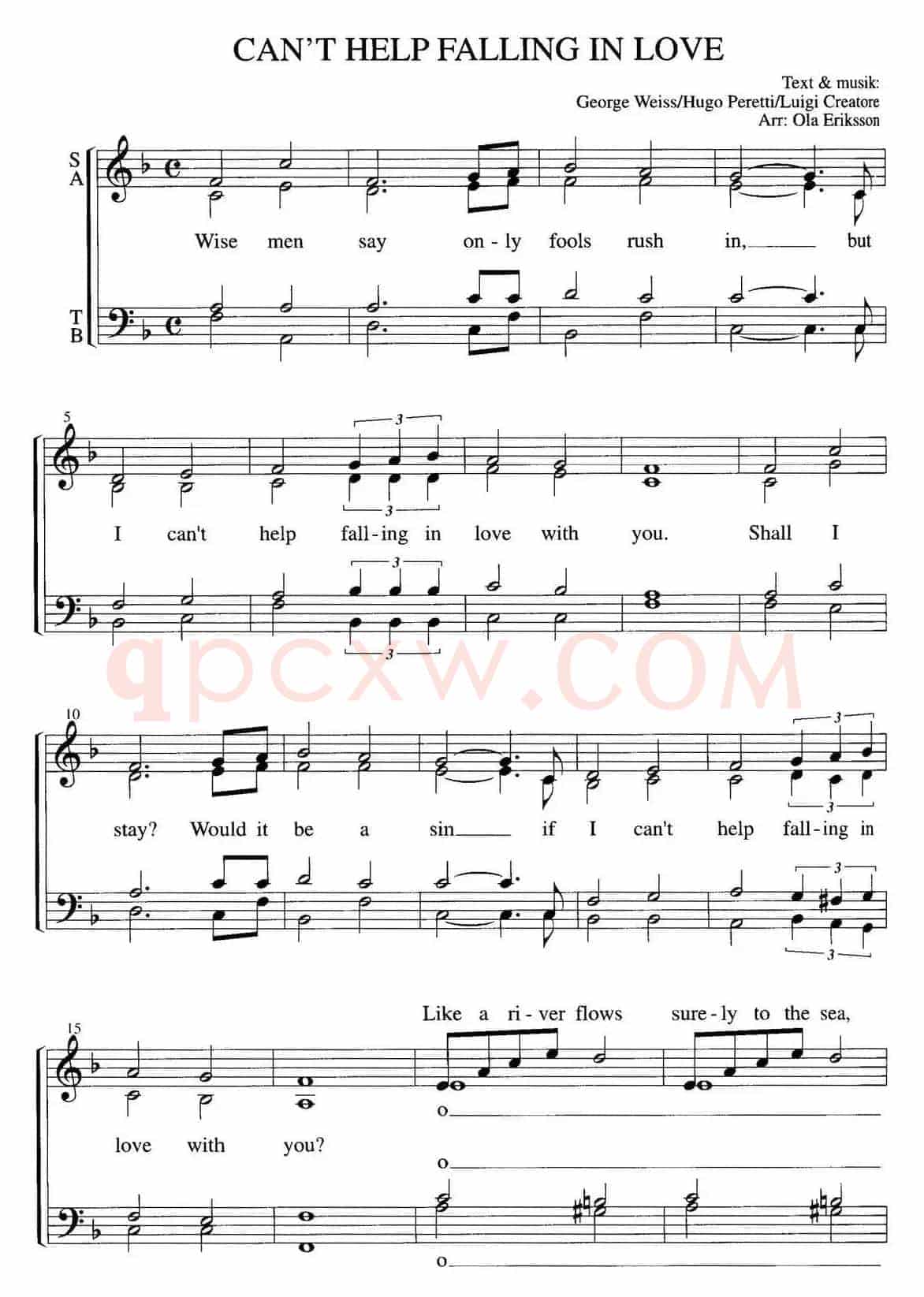 Can't help falling in love（四重奏）