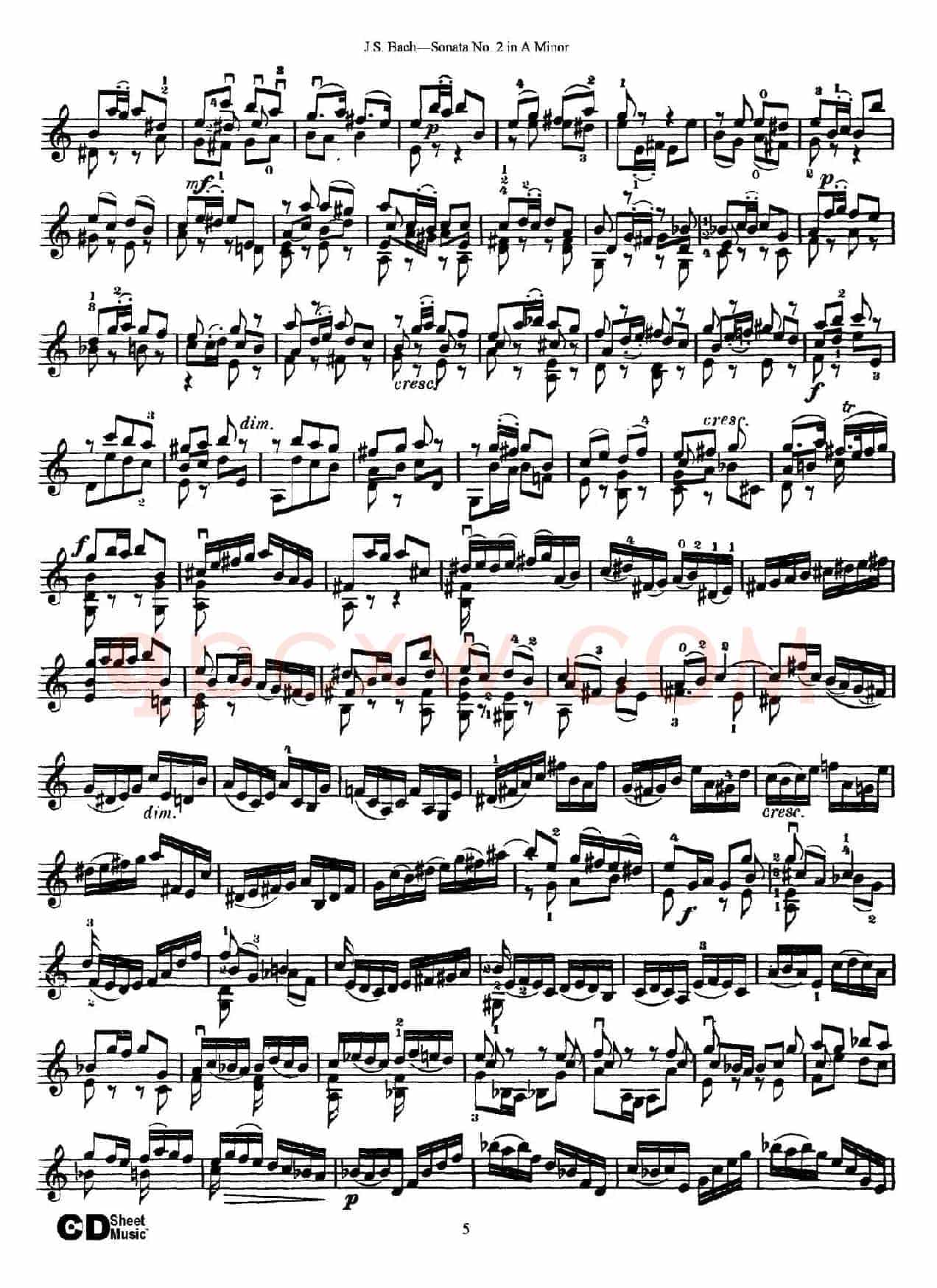 6 Violin Sonatas and Partitas 3.Sonata No.2 A Minor
