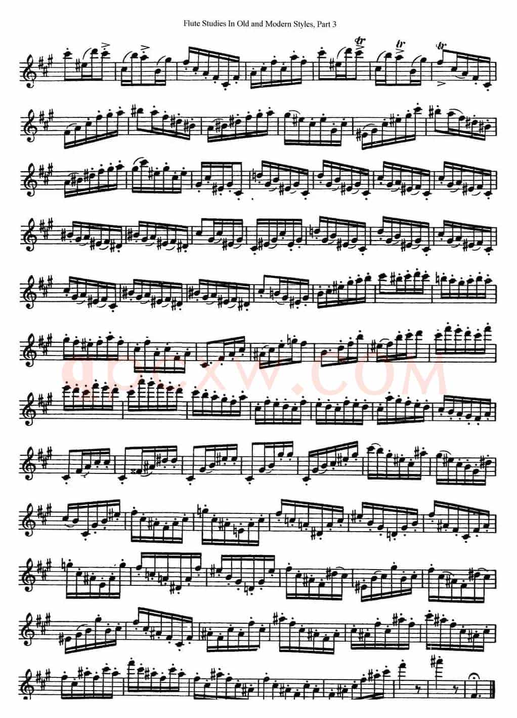 斯勒新老风格长笛练习重奏曲（第三部分）（NO.44-NO.45）