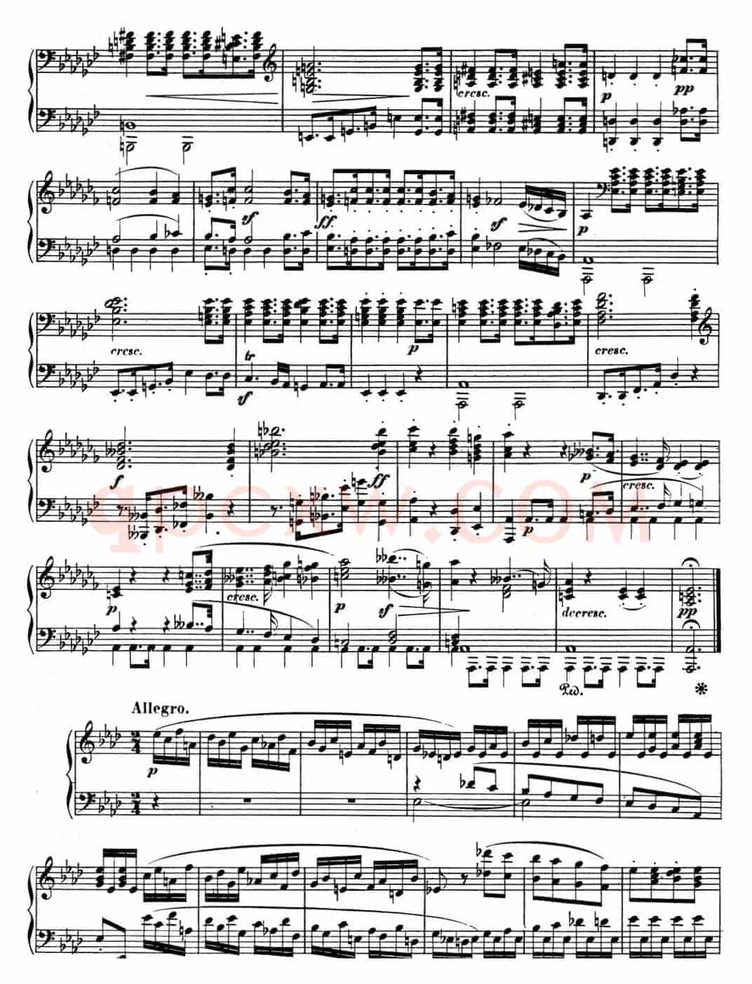 贝多芬钢琴奏鸣曲12 葬礼进行曲 降A大调 Op.26 A-flat major