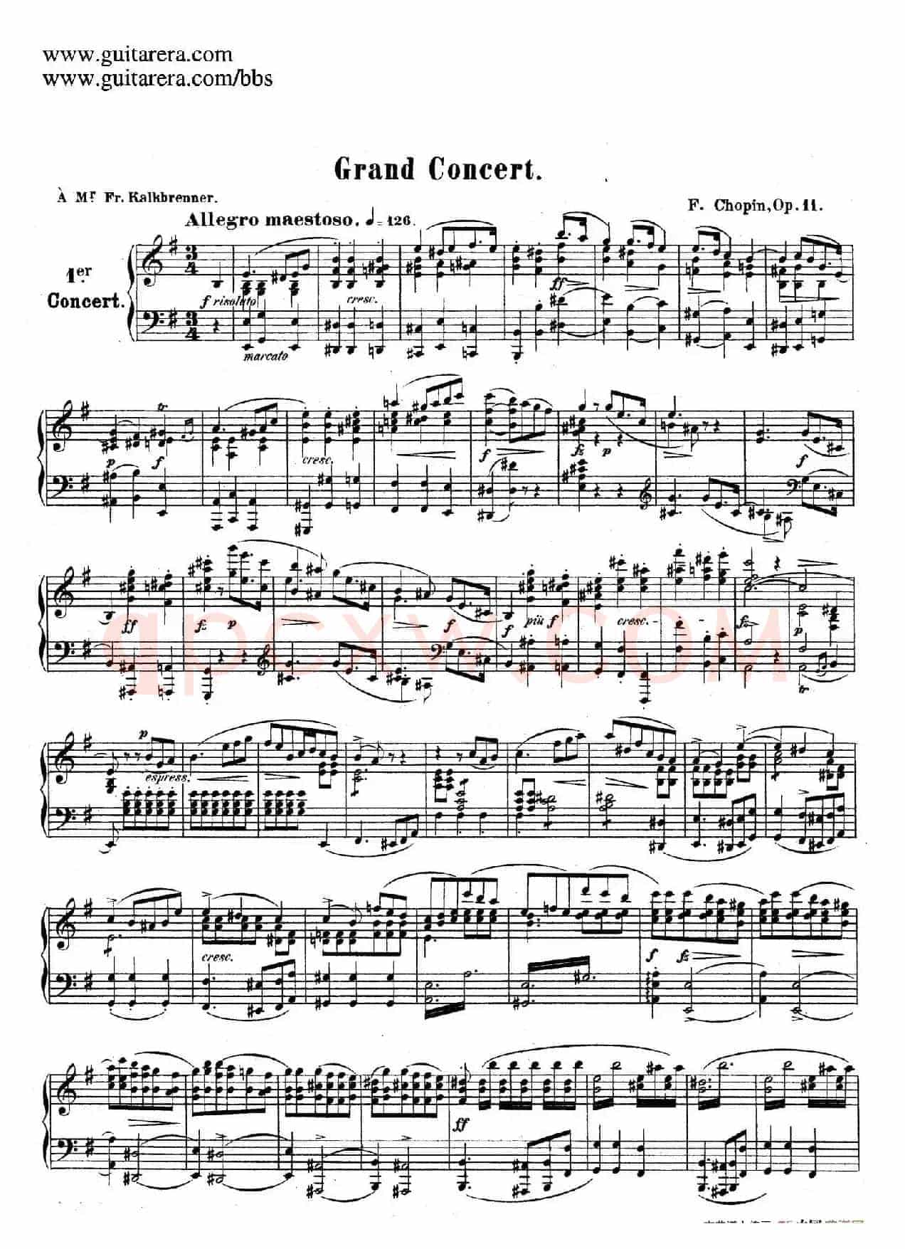e小调第一钢琴协奏曲 Op.11(钢琴独奏版·第一乐章)