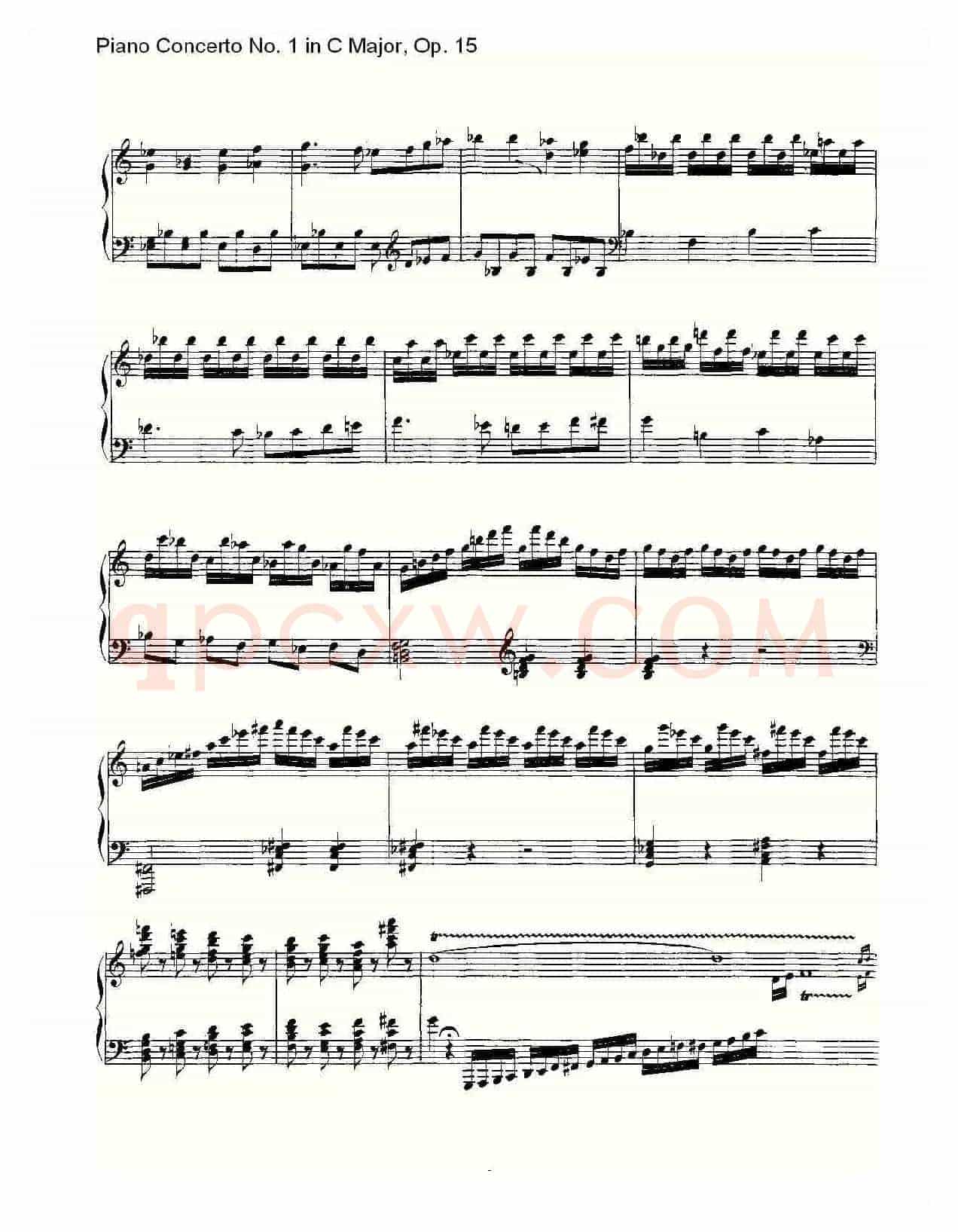 C大调钢琴第一协奏曲 Op.15 华彩乐段