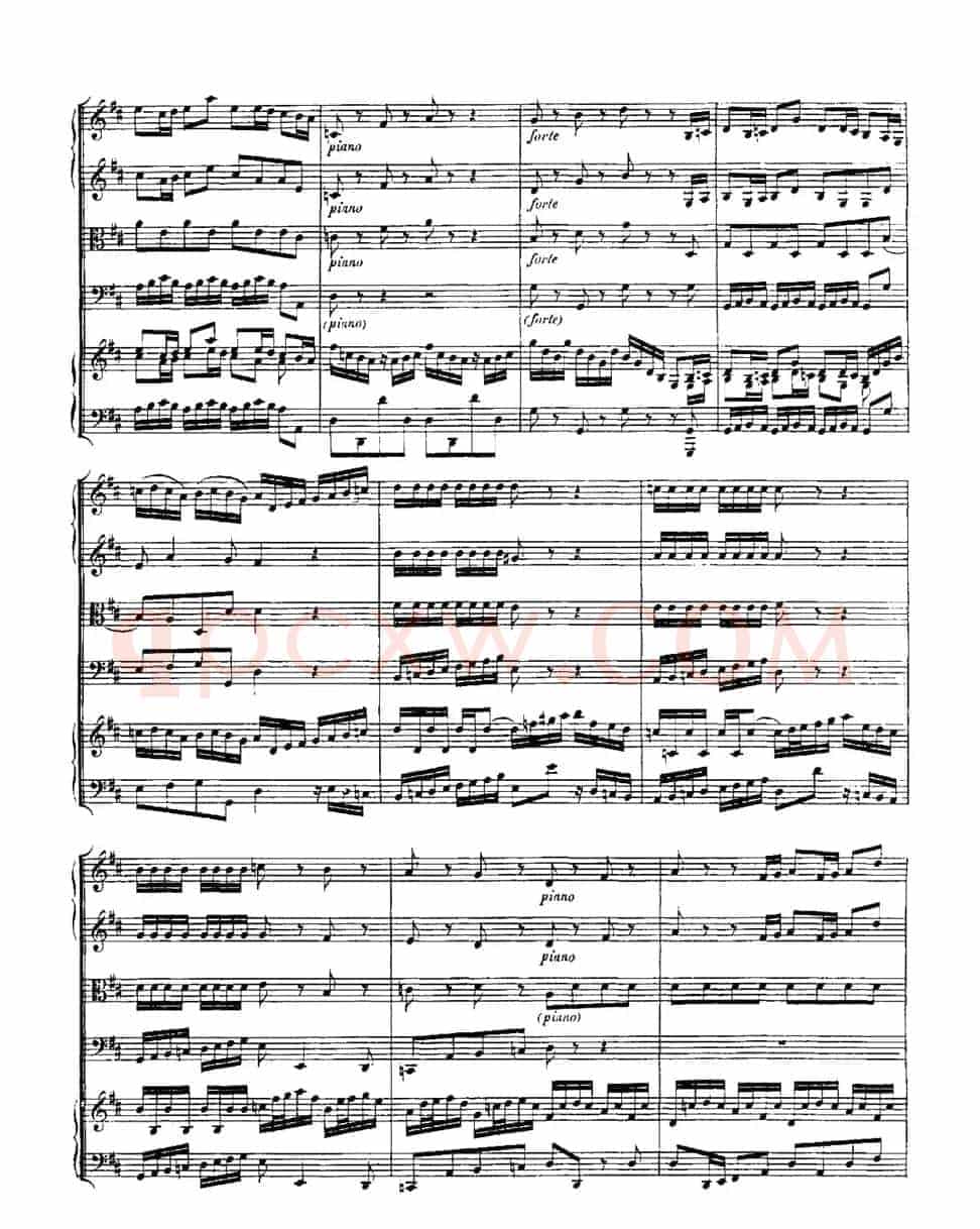 Harpsichd Concerto in D Maj BWV 1054(D大调第三号古钢琴协奏曲·总谱)