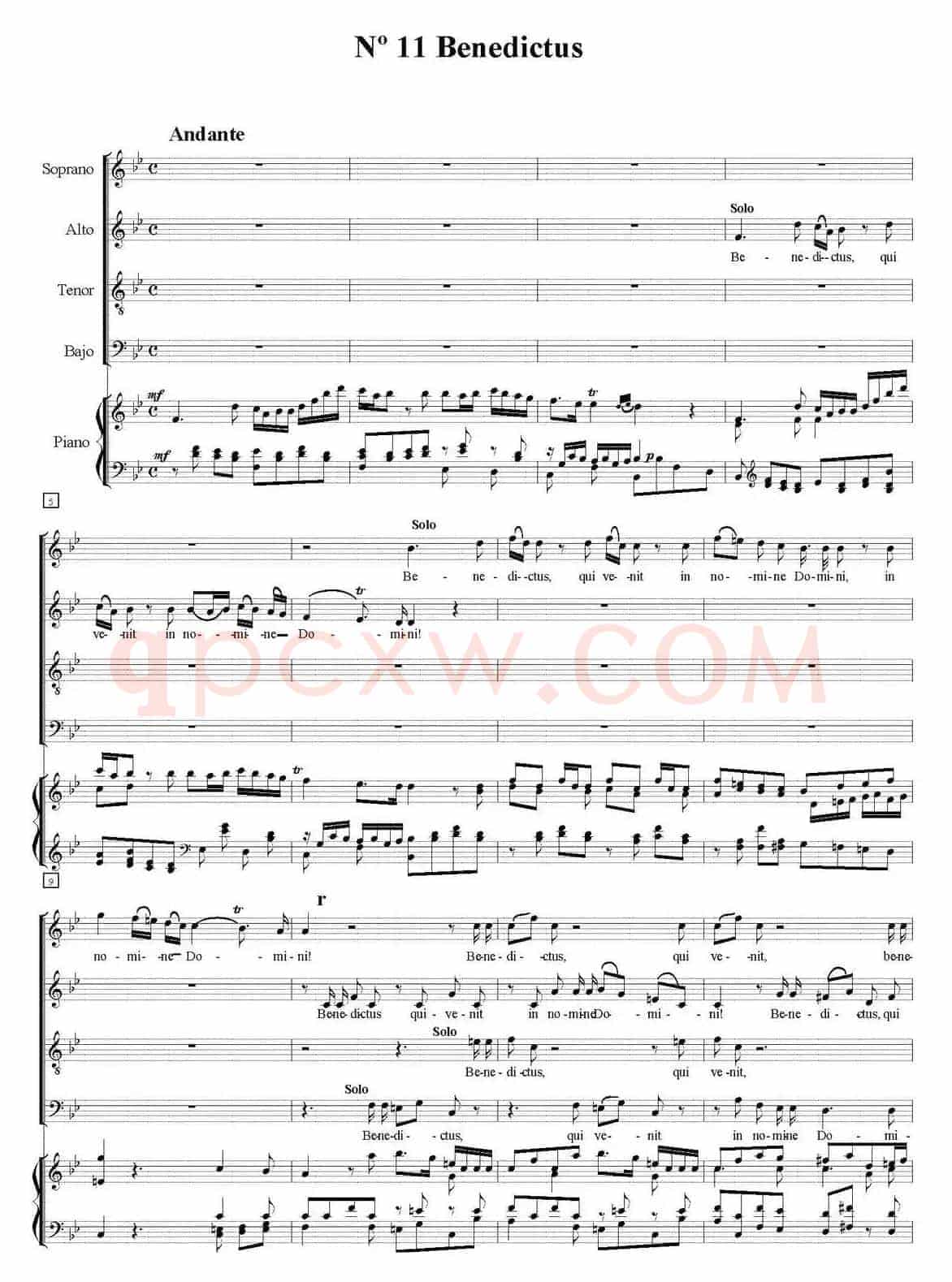 N°11 Benedictus（萨克斯四重奏+钢琴伴奏）