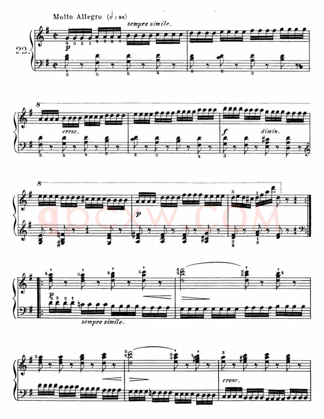 40首车尔尼Op.299钢琴快速练习曲（NO.22）