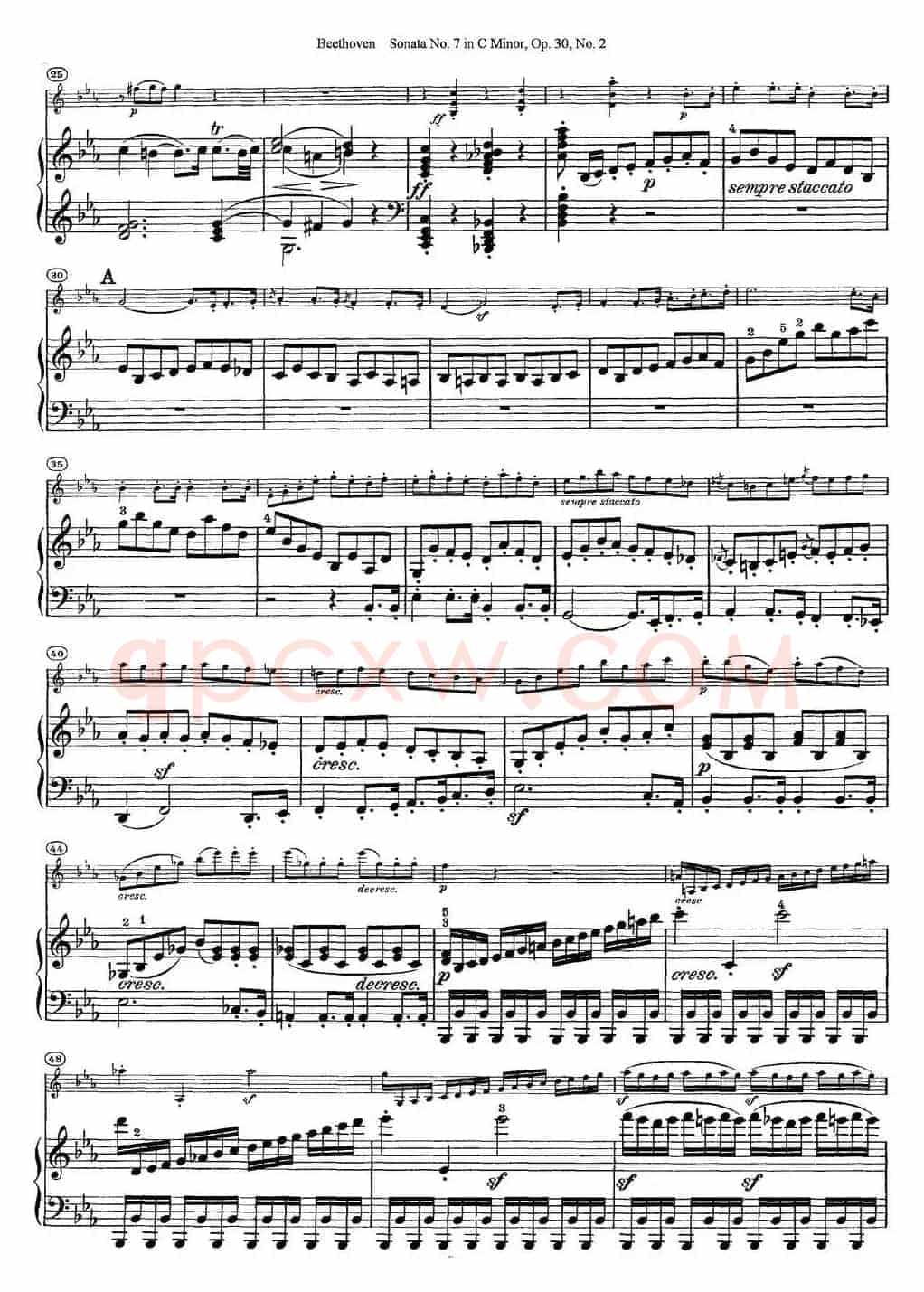 Violin Sonata No.7 in C Minor Op.30 No.2（小提琴+钢琴伴奏）