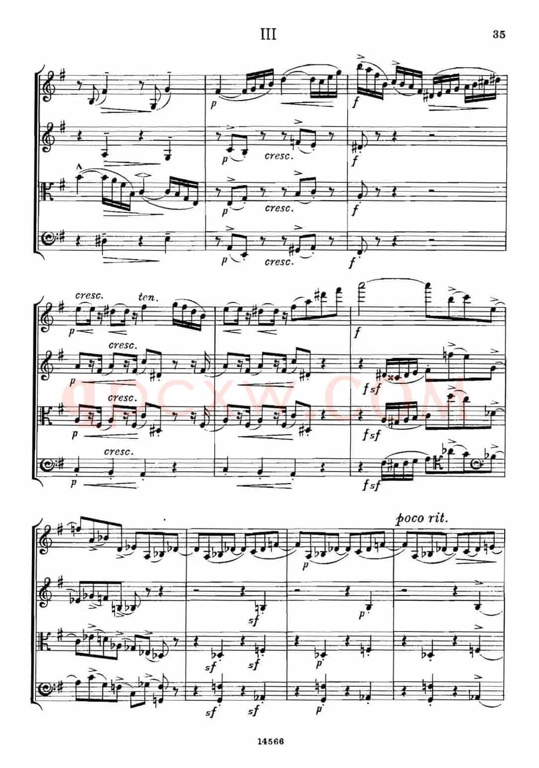 QUARTET Op.83(第三部分)(弦乐四重奏)
