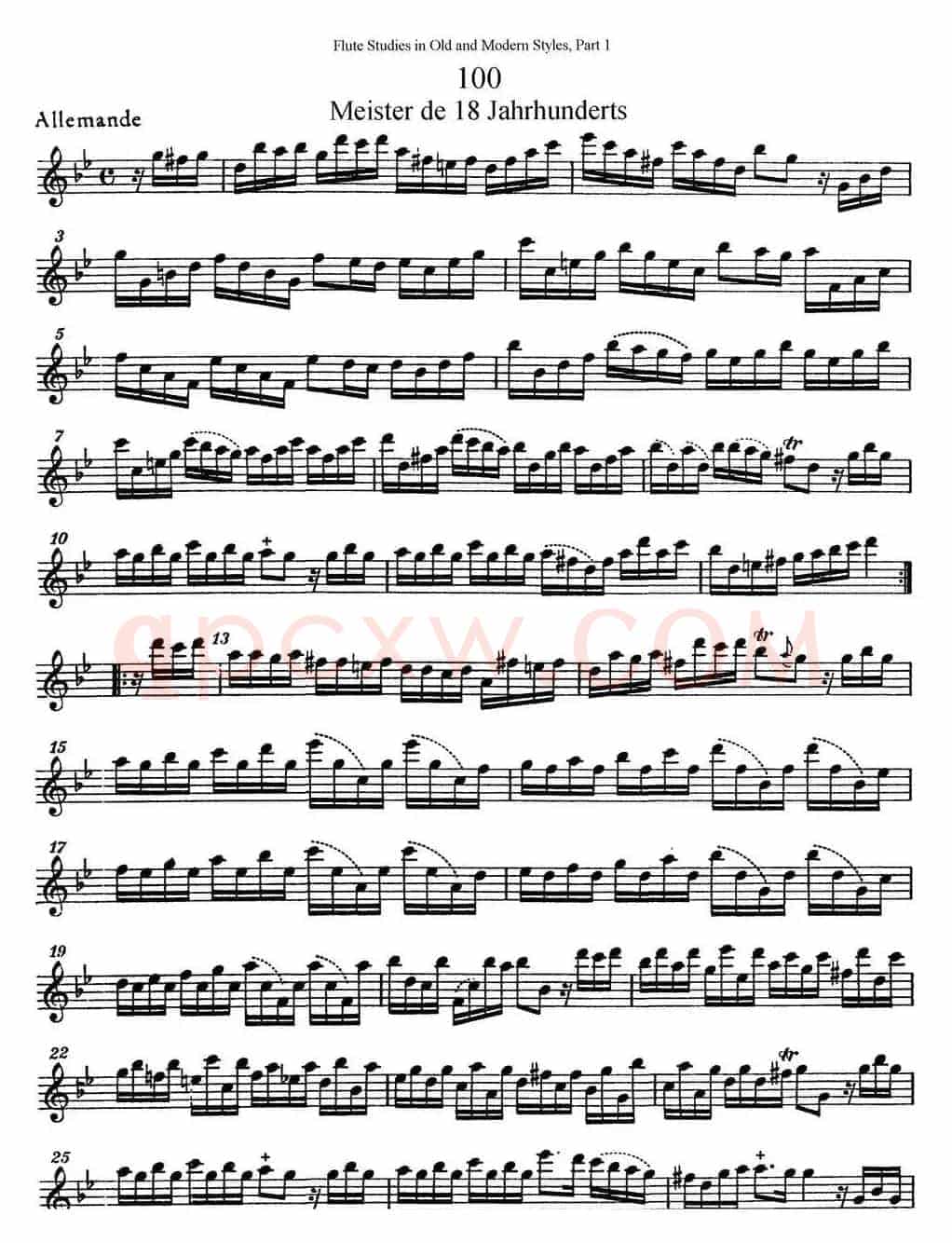 斯勒新老风格长笛练习重奏曲（第一部分）（NO.100-NO.101）