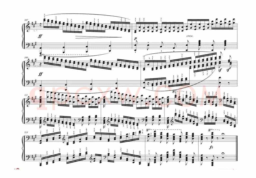 车尔尼大的三度音阶与双音经过句练习 作品245号