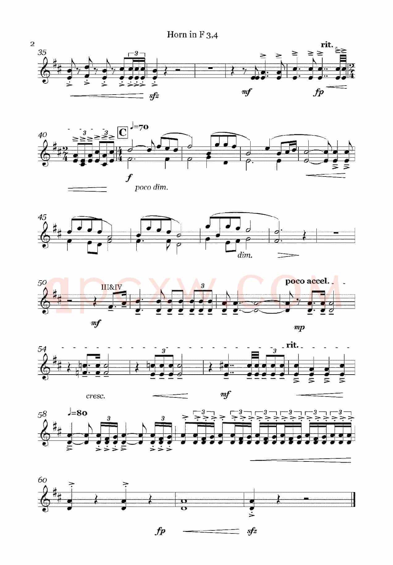 《华夏礼赞音乐史诗》序曲（铜管组分谱）