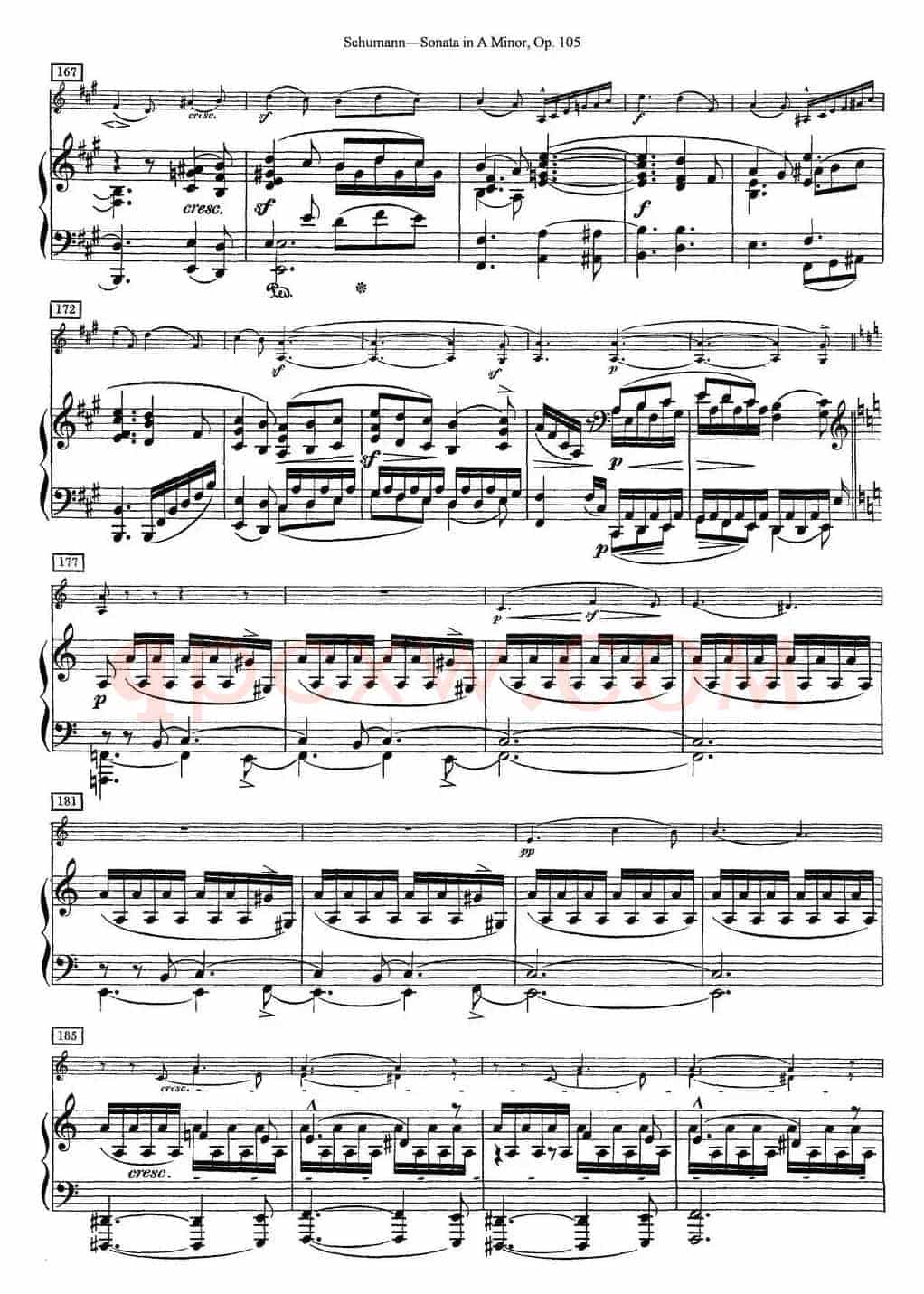 Violin Sonata in A minor Op.105（小提琴+钢琴伴奏）