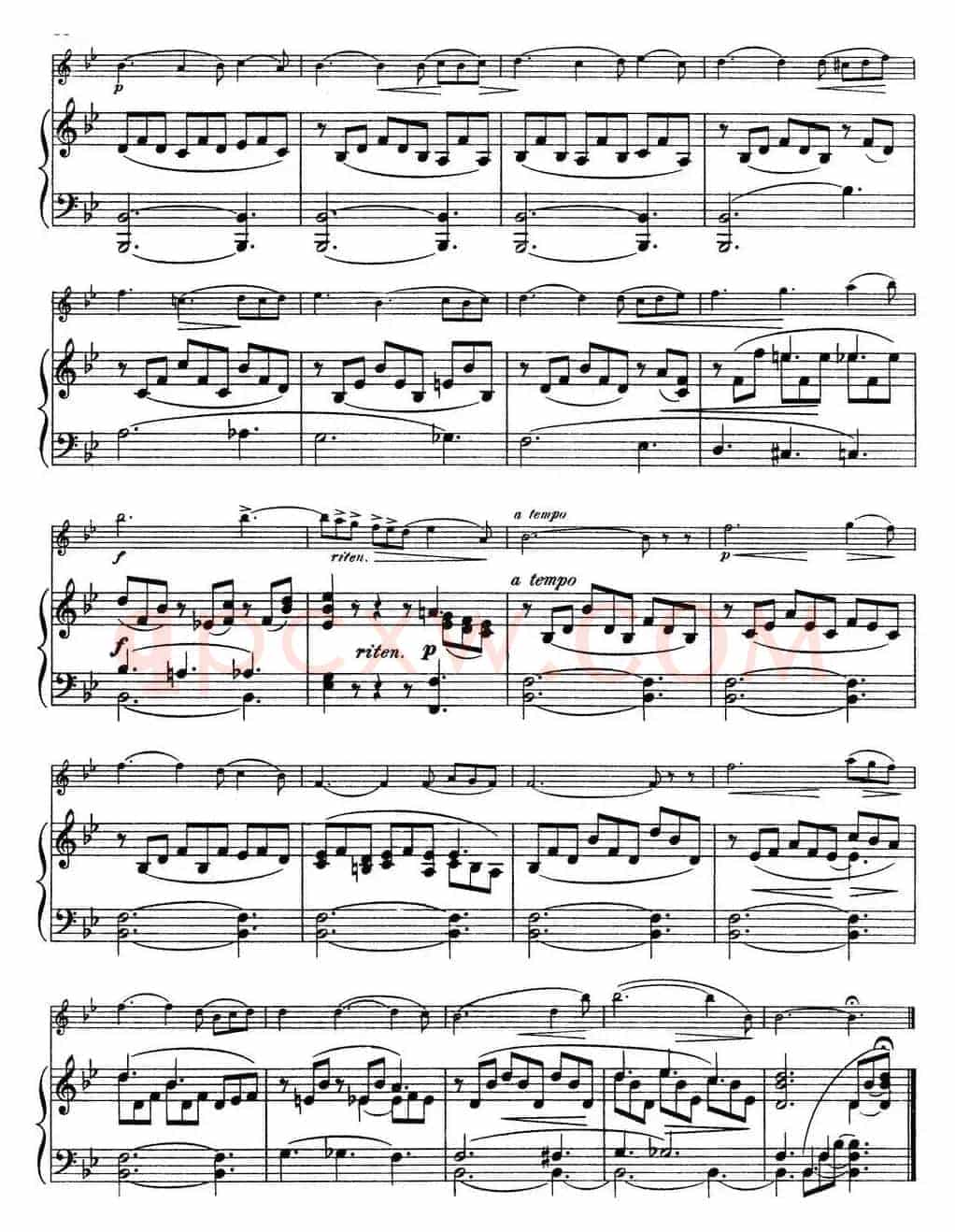 25首小提琴曲合集：Romance（HANS SITT. Op.26，No.5）.（小提琴+钢琴伴奏）