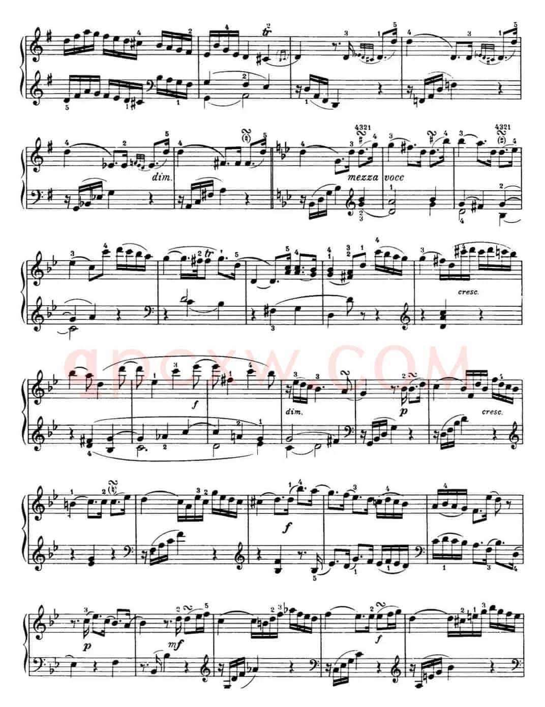 海顿 钢琴奏鸣曲 Hob XVI 44 in G minor