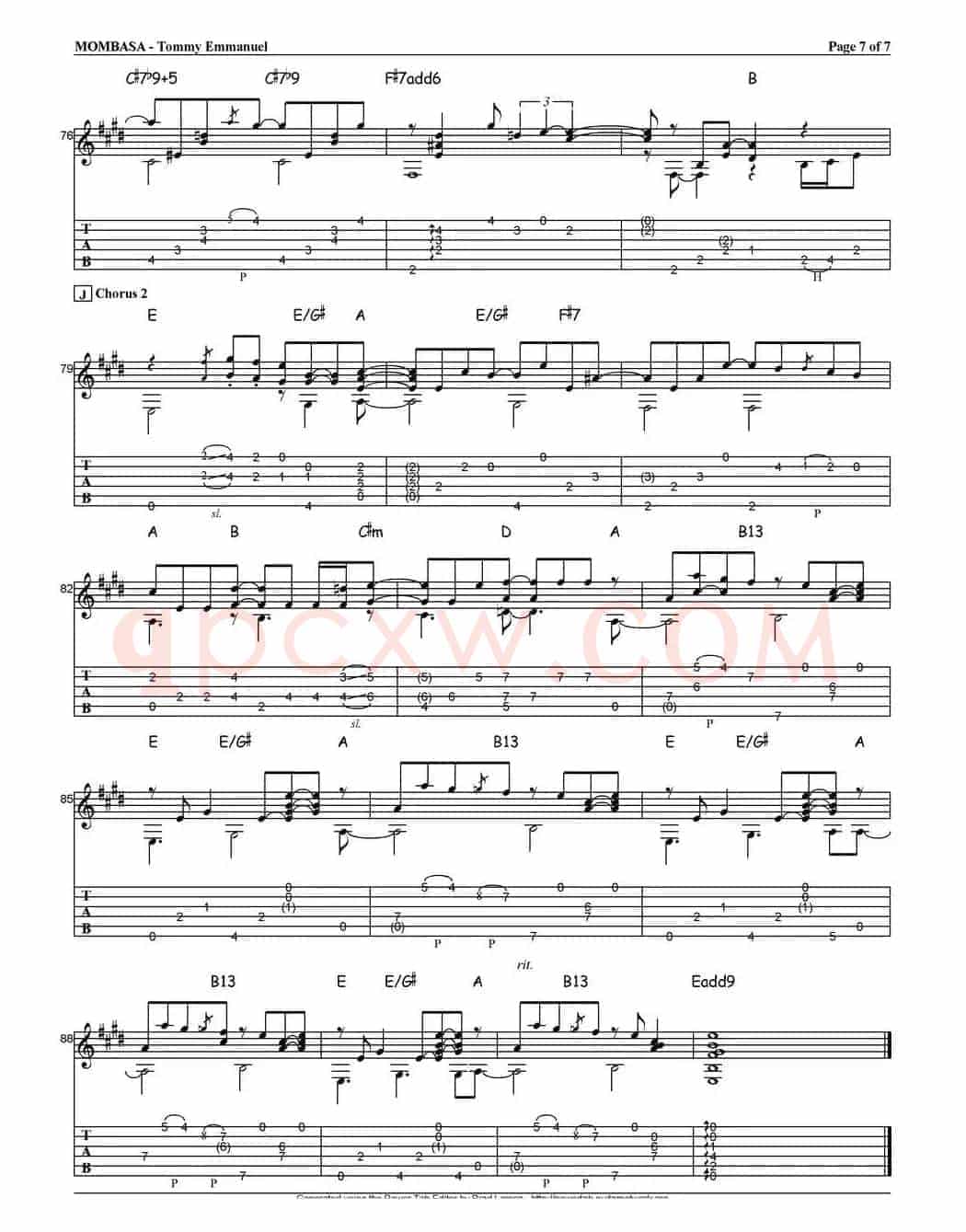 tommy emmanuel：mombasa（指弹吉他）
