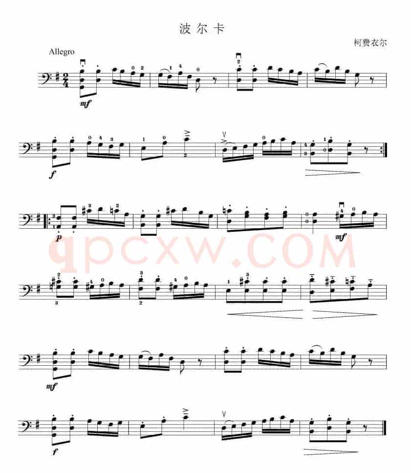 波尔卡（大提琴谱）