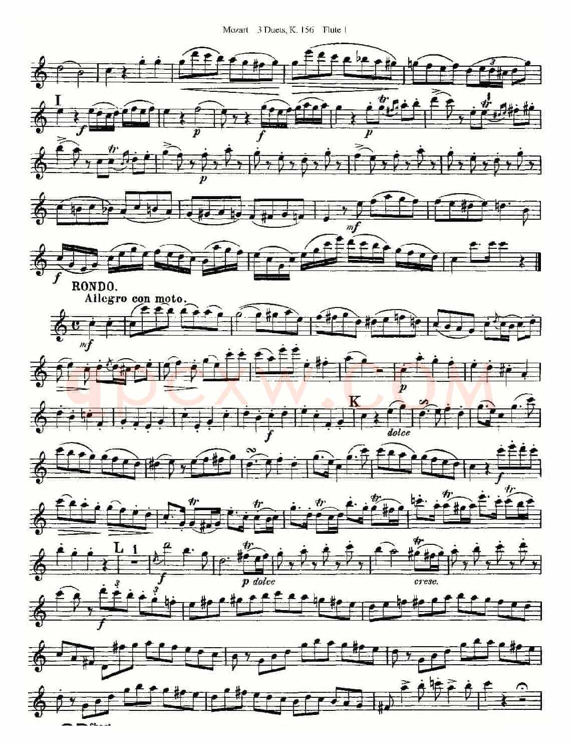 3 Duets K.156 之第一长笛（二重奏三首 K156号）