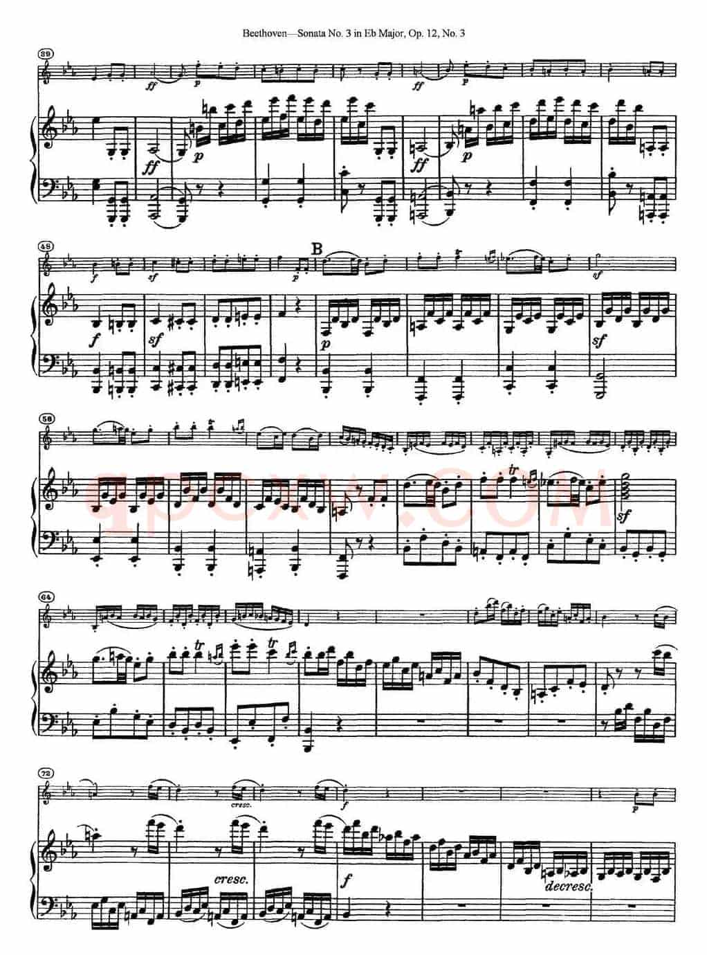 Violin Sonata No.3 in Eb Major Op.12 No.3（小提琴+钢琴伴奏）