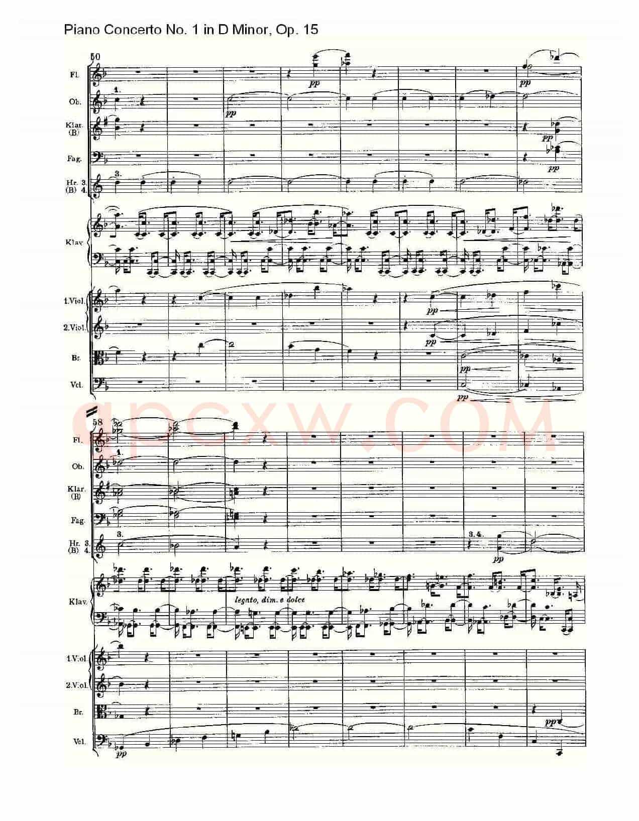 D小调钢琴第一协奏曲, Op.15第三乐章(一)