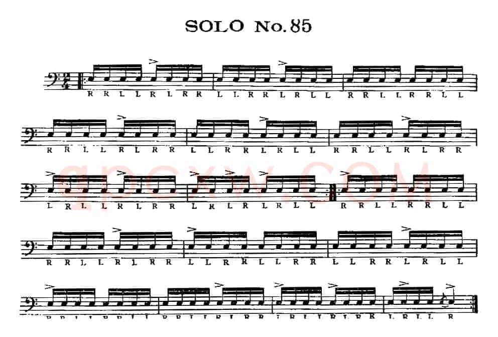 美国军鼓 SOLO No.81-85（爵士鼓谱）