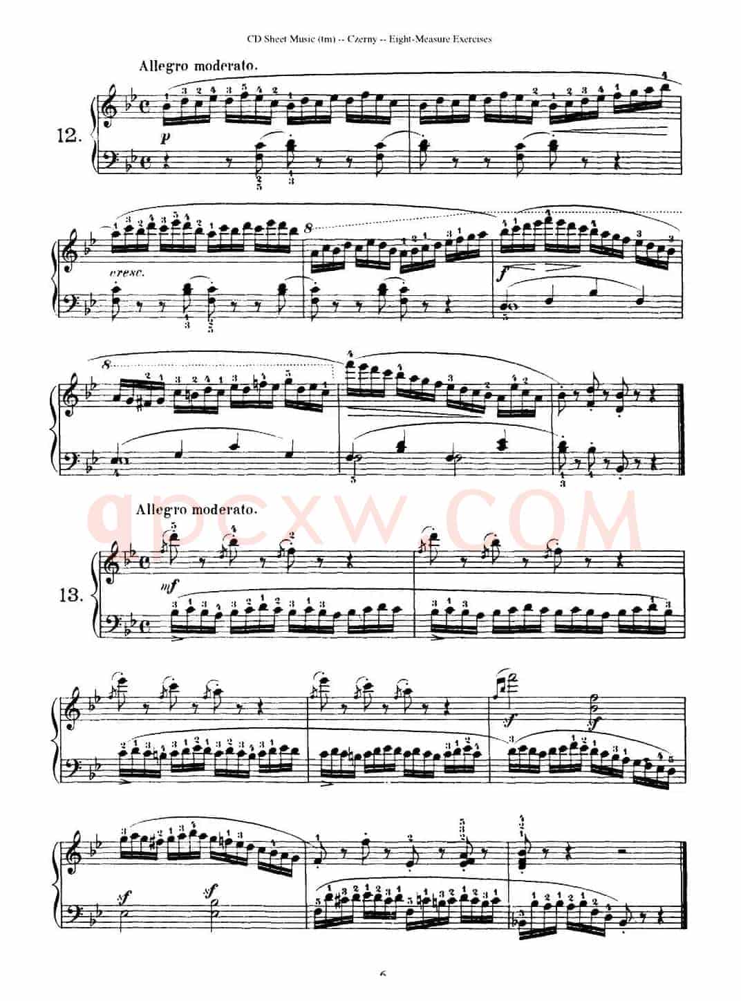 160 Eight- Measure Exercises.Op.821（车尔尼160首钢琴八小节练习曲（1——18））
