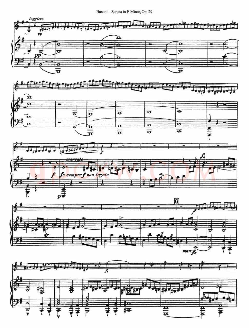 Violin Sonata No.1 in E Minor Op.29（小提琴+钢琴伴奏）