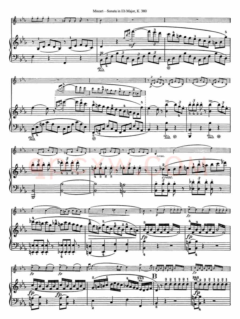 Violin Sonata in Eb Major K.380（小提琴+钢琴伴奏）