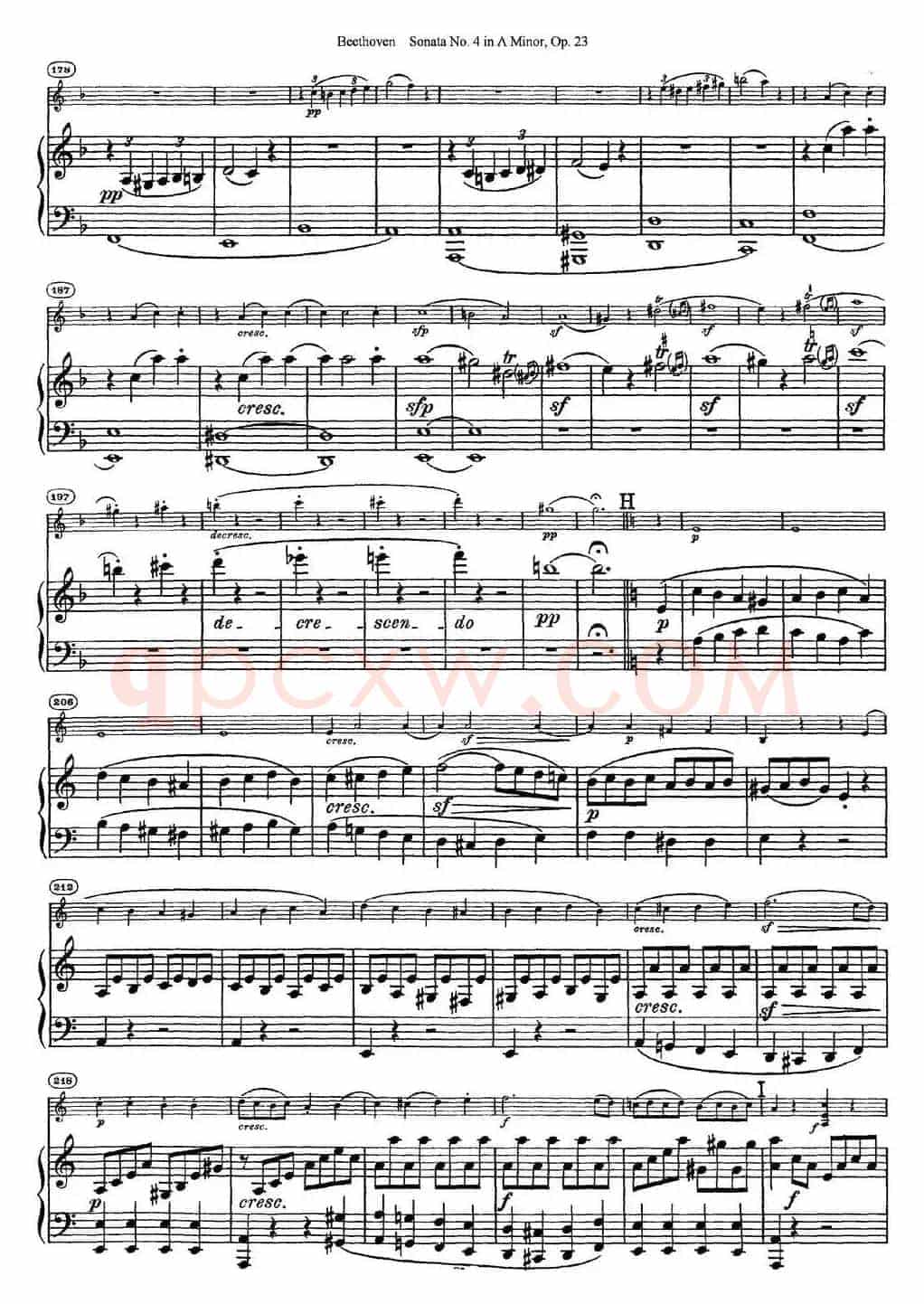 Violin Sonata No.4 in A Minor Op.23（小提琴+钢琴伴奏）