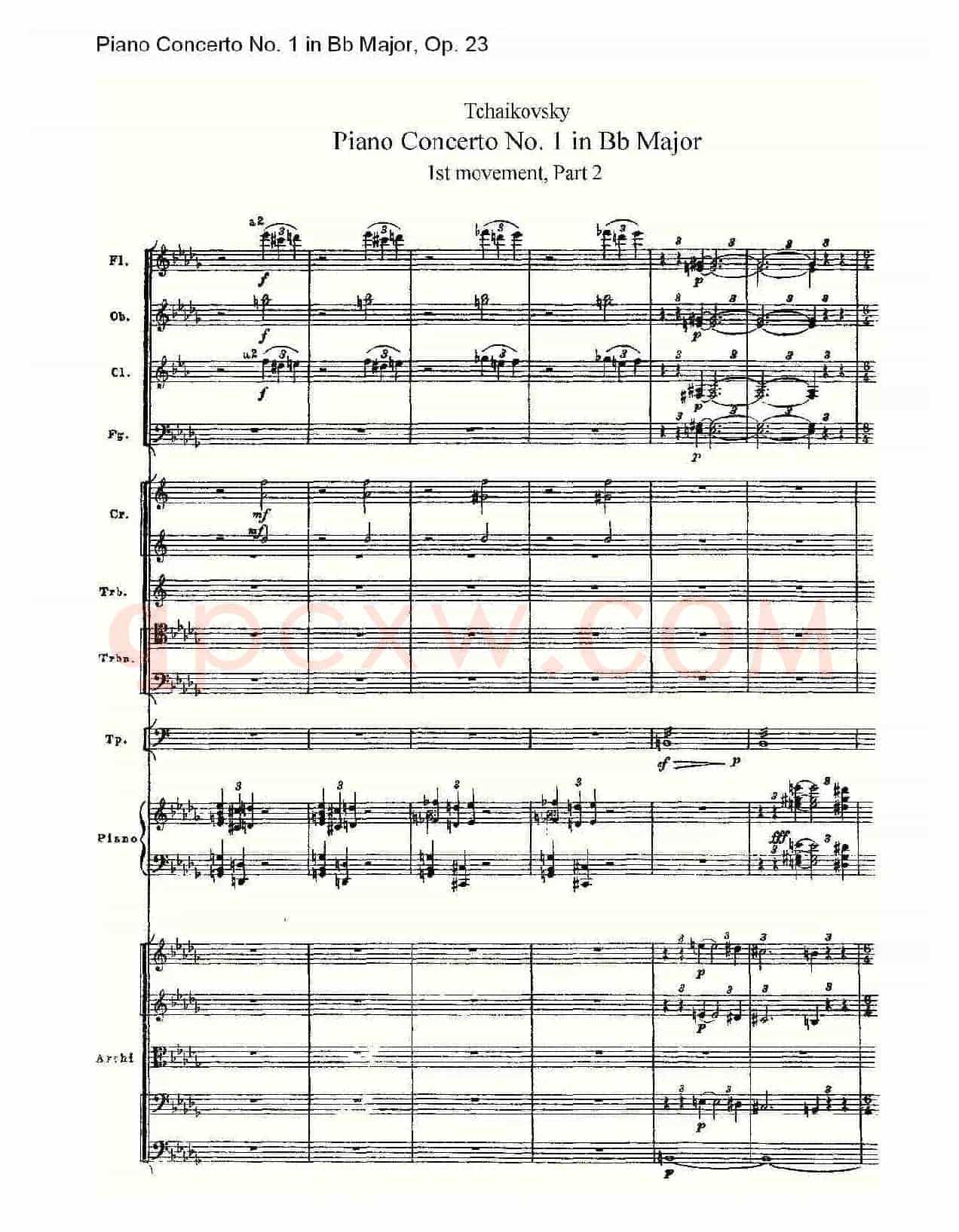Bb大调第一钢琴协奏曲,Op.23第一乐章第二部(一)