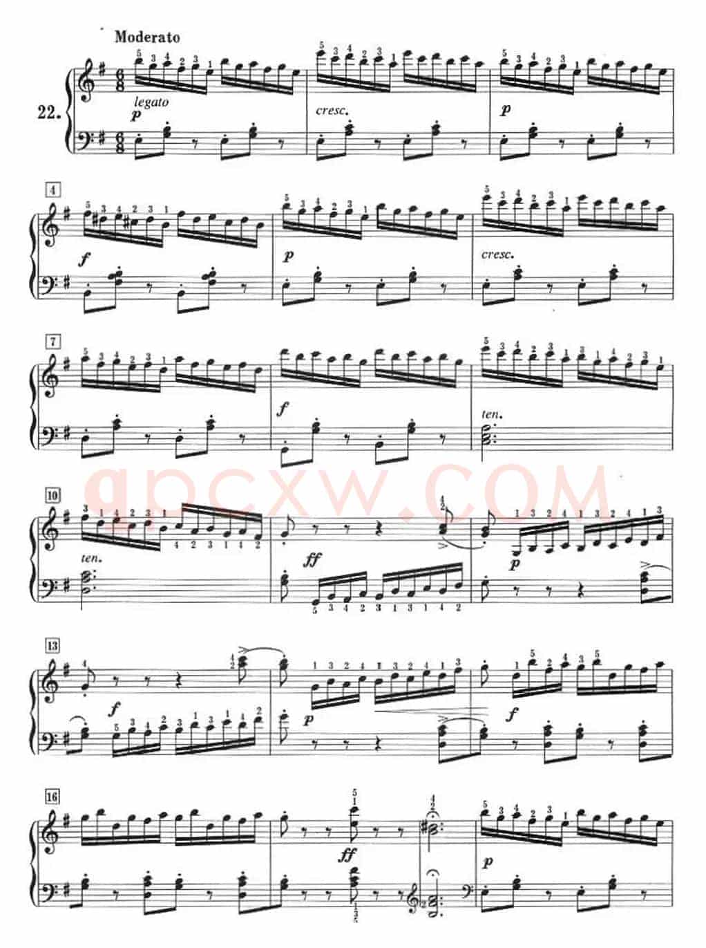 50首莱蒙钢琴练习曲 作品37（NO.22）