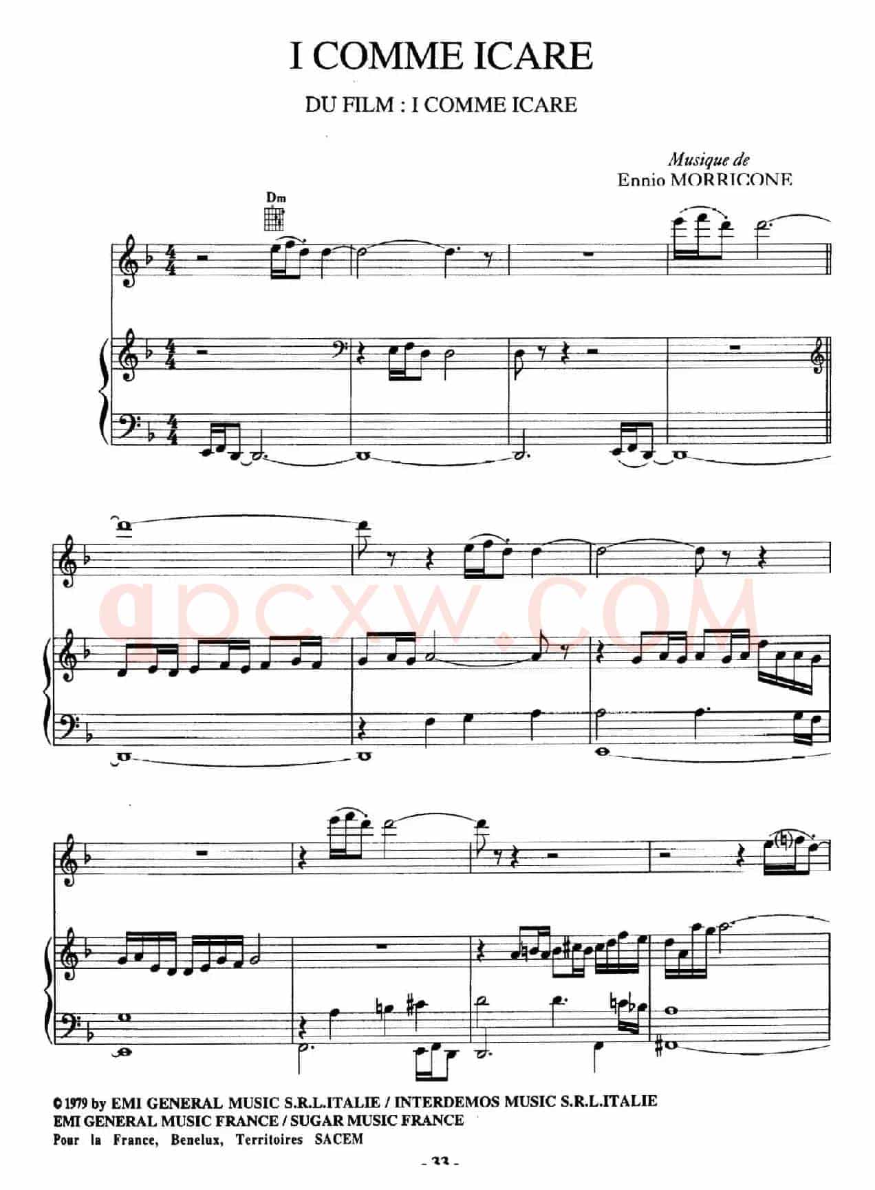 电影配乐大师莫瑞康最佳20首钢琴谱（Best of Ennio Morricone·10）