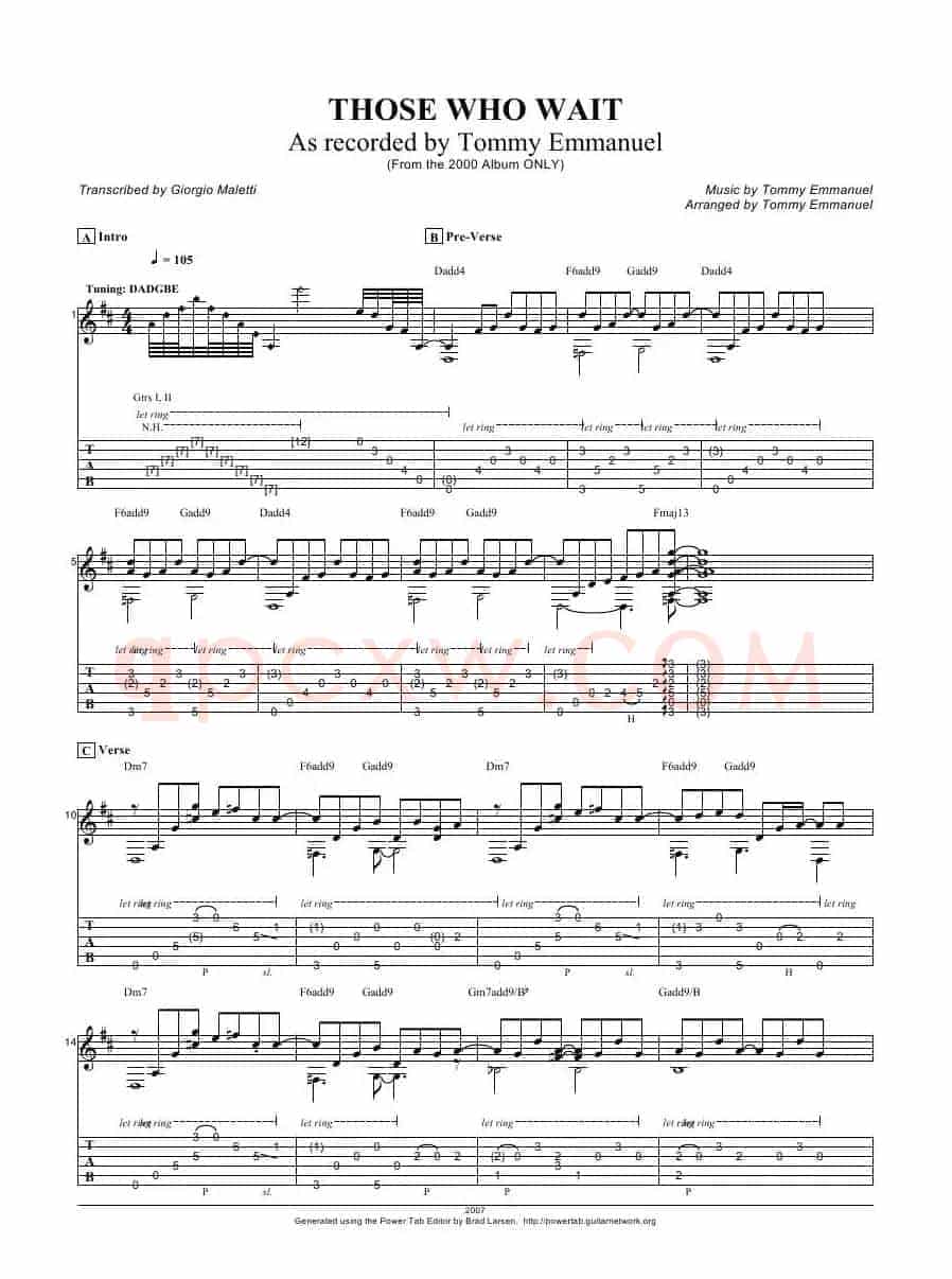 tommy emmanuel：those who wait（指弹吉它）