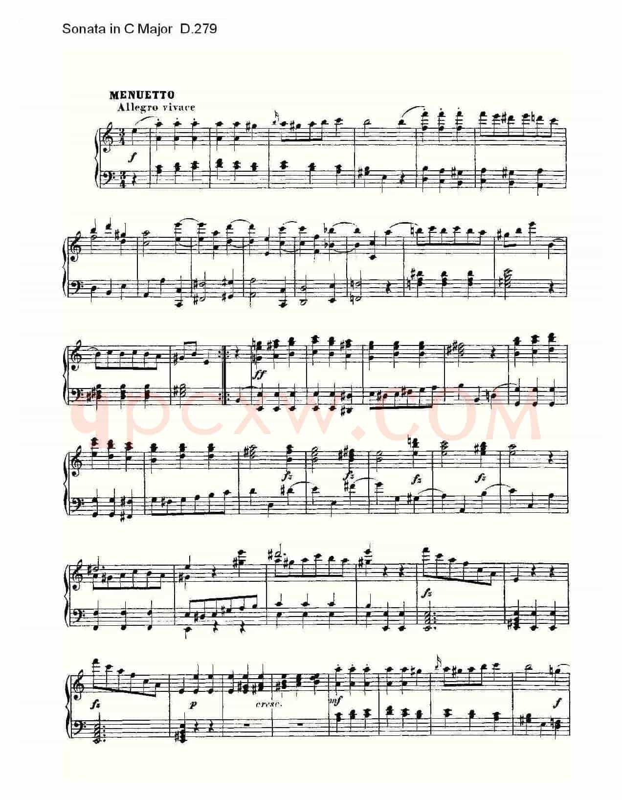 Sonata in C Major D.279（C大调奏鸣曲 D.279）