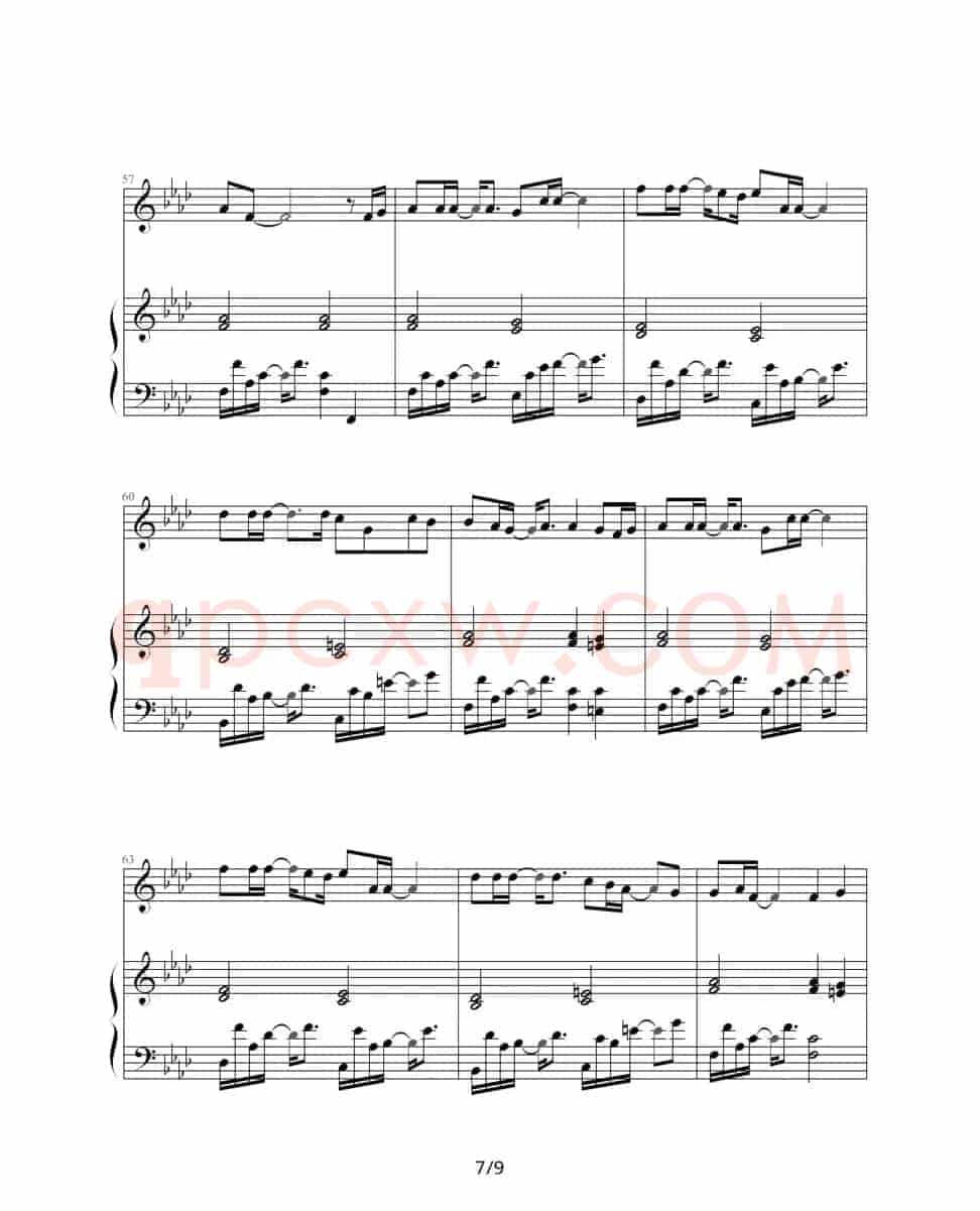 夜曲（周杰伦作曲、巴特尔编配版、钢琴伴奏谱）