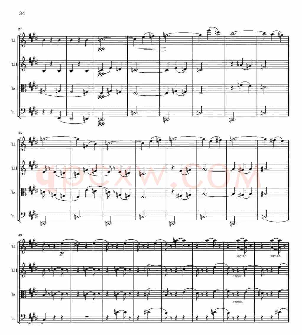 String Quartet nr.18 in E minor（E小调弦乐四重奏、P31-45）