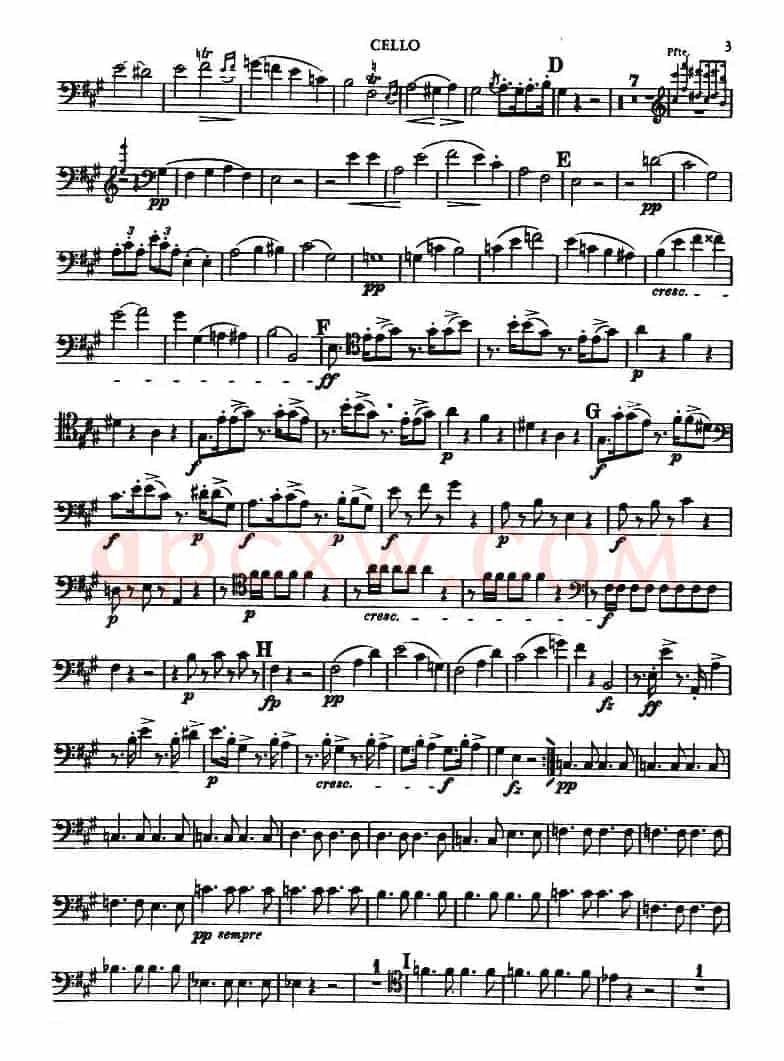 TROUT QUINTET（鳟鱼五重奏）（第一大提琴分谱）