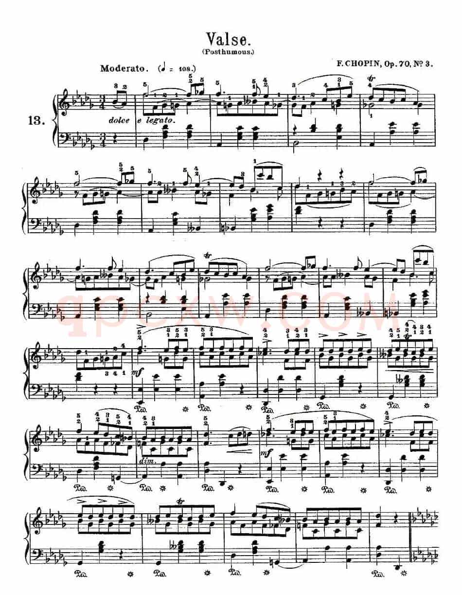 valse，Op.70, No.3