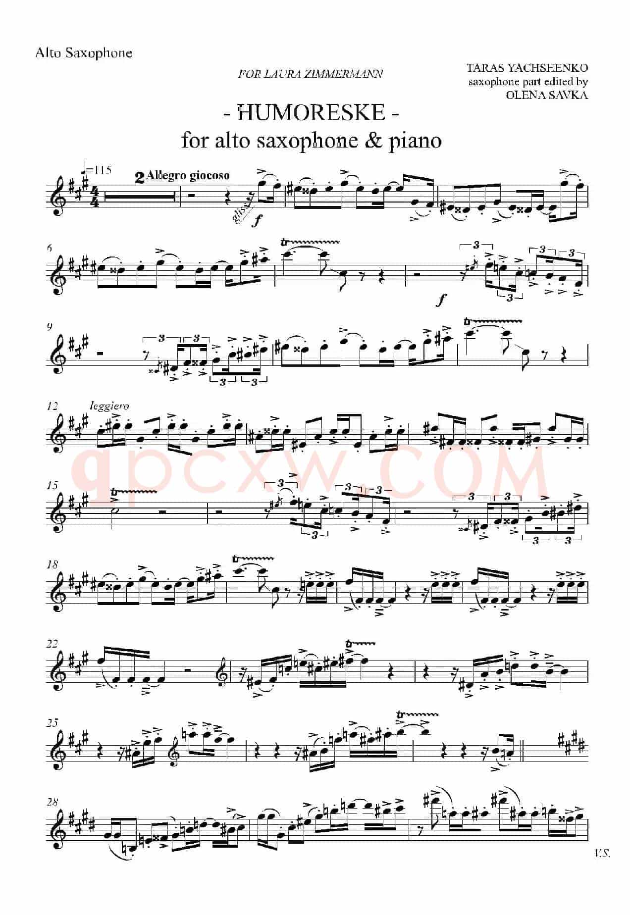 HUMORESKE（中音萨克斯独奏）