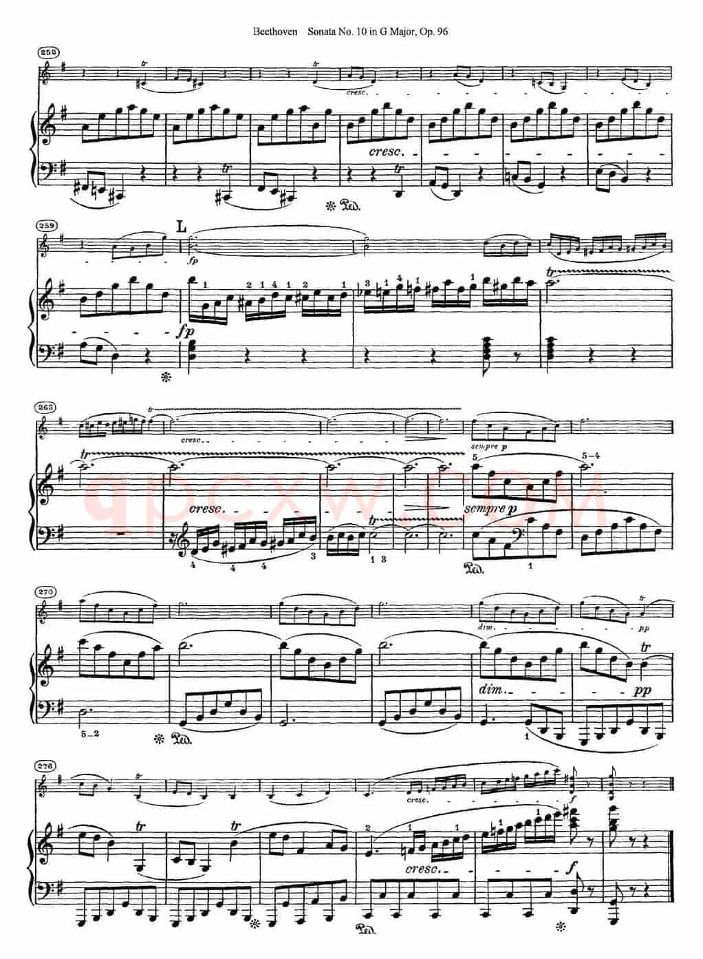 Violin Sonata No.10 in G Major Op.96（小提琴+钢琴伴奏）