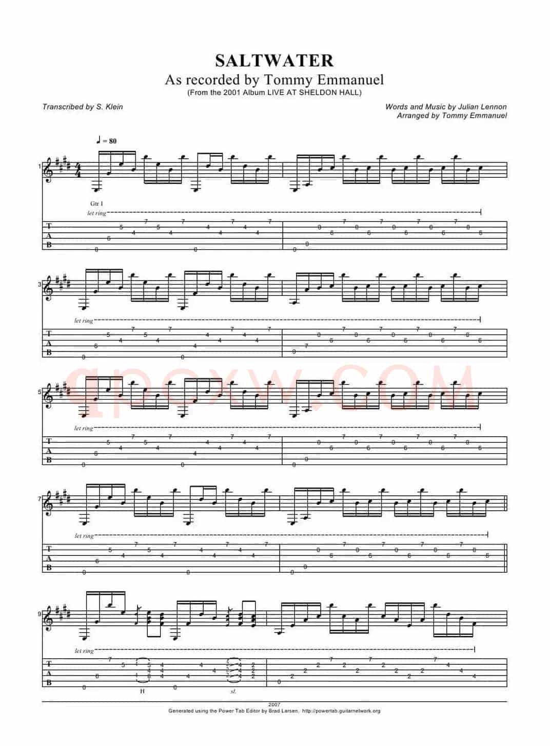 tommy emmanuel： saltwater(1)（指弹吉它）