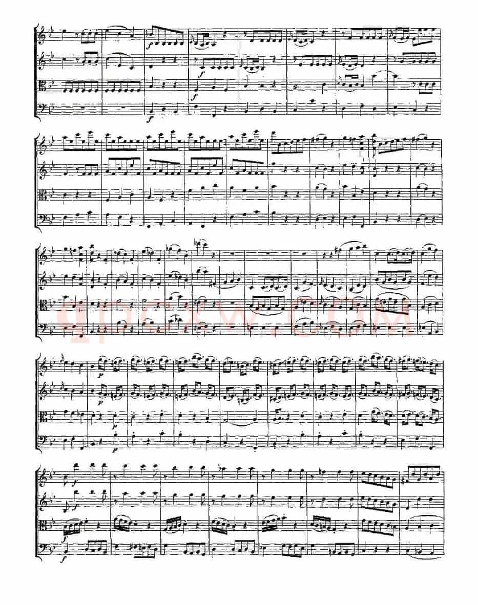 Quartet No. 6 in Bb Major, K. 159（降B大调第六弦乐四重奏）