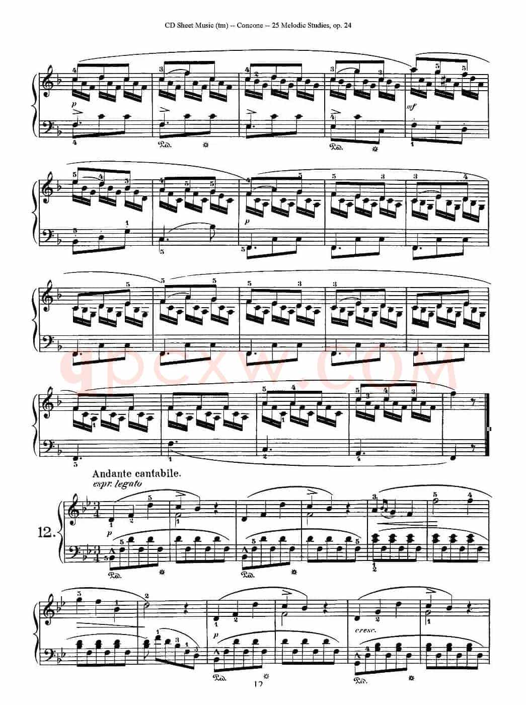 Concone - 25 Melodic Studies easy and progressive（11—15）