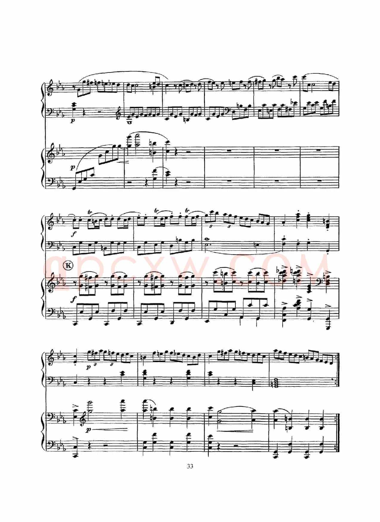 根据21首钢琴奏鸣曲改编的双钢琴版钢琴奏鸣曲四首(第二首)