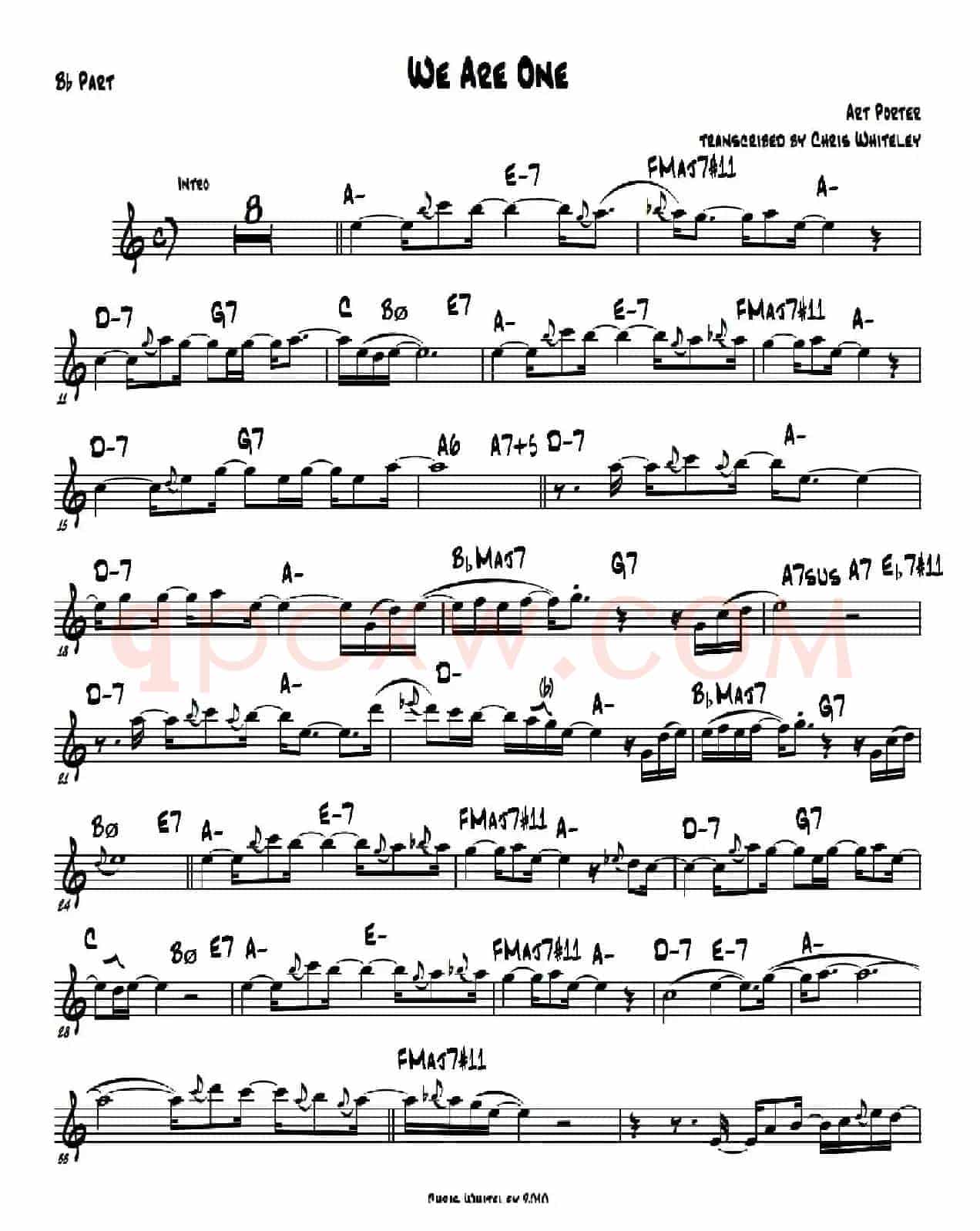 We Are One（次中音萨克斯）