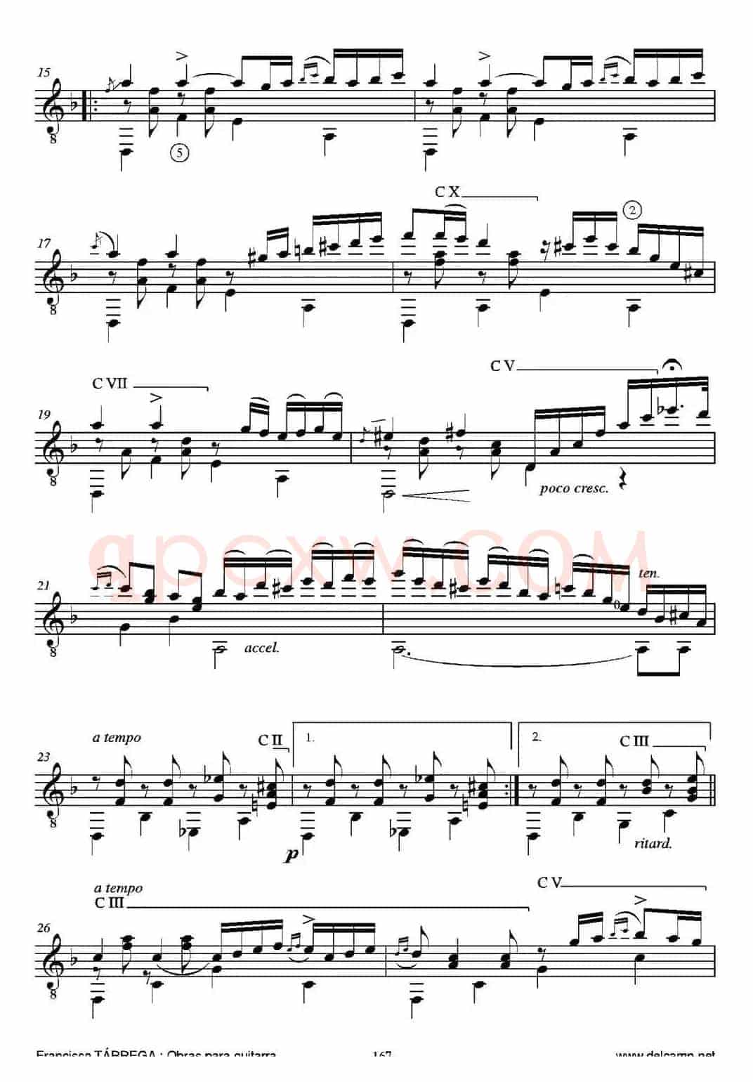 CAPRICHO ARABE(Serenata AI eminente maestro D. Tomas Breton)（古典吉他）