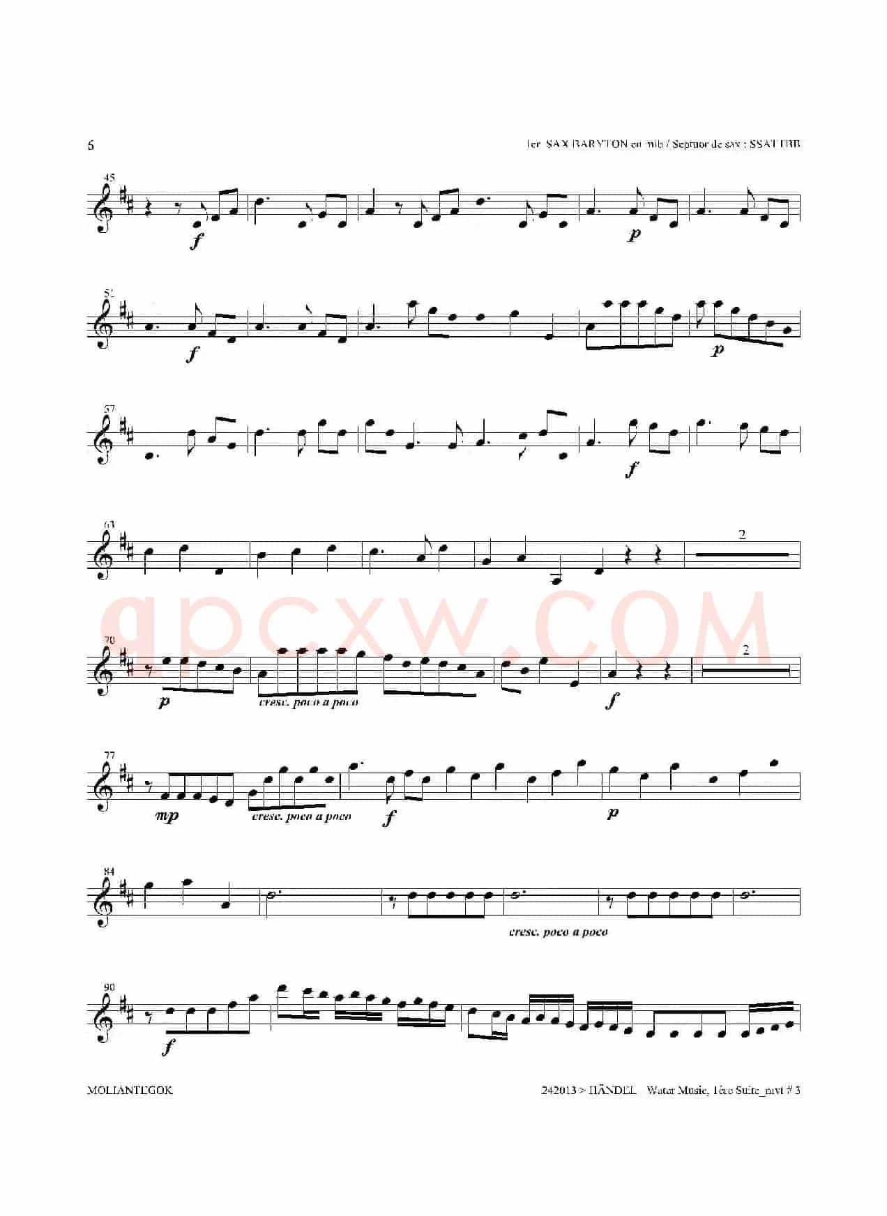 Water Music（HWV.348 No.1）（第一上低音萨克斯）