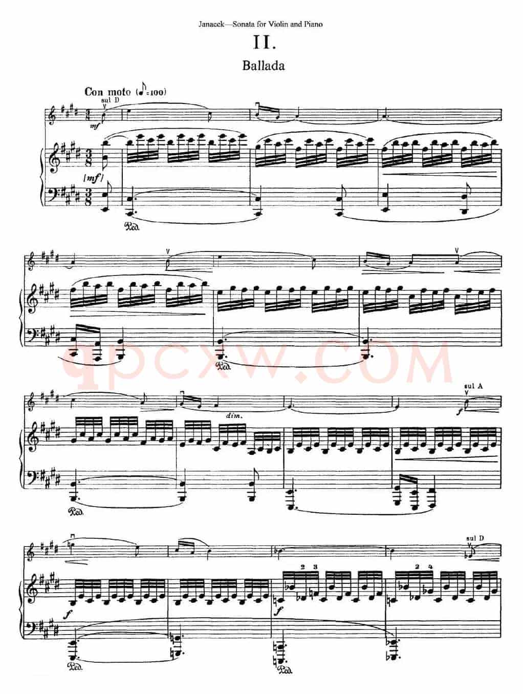 Janacek Sonata for Violin（小提琴+钢琴伴奏）